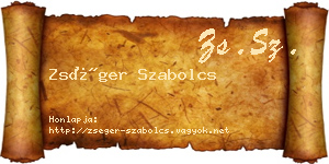 Zséger Szabolcs névjegykártya