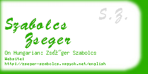 szabolcs zseger business card